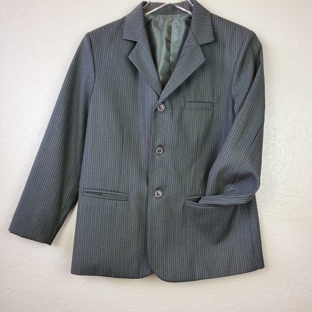 Pinstripe Blazer Jacket Shacket Coat size Boys 12 - Picture 3 of 8